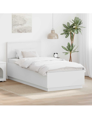 Struttura del letto Bianco 90 x 190 cm Legno multistrato