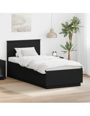 Struttura del letto Nero 90 x 190 cm Legno multistrato