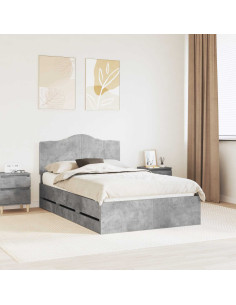 Struttura del letto con cassetto Grigio cemento 120 x 190 cm