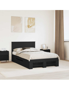 Struttura del letto Nero 137 x 203 cm Legno multistrato