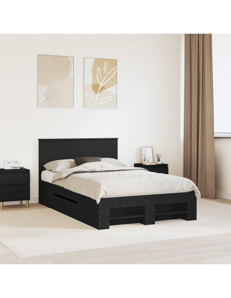 Struttura del letto Nero 137 x 203 cm Legno multistrato