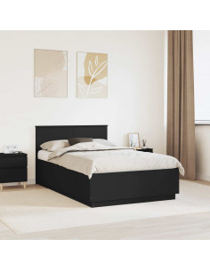 Struttura del letto Nero 120 x 200 cm Legno multistrato