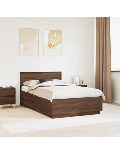 Struttura del letto con testiera Rovere Marrone 120 x 200 cm