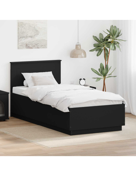 Struttura del letto Nero 90 x 200 cm Legno multistrato