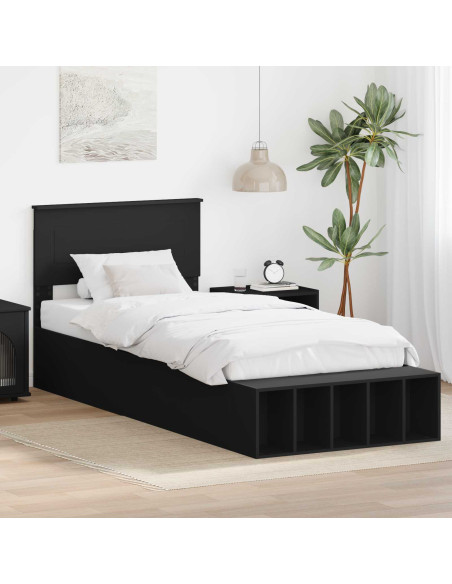 Struttura del letto Nero 100 x 200 cm Legno multistrato