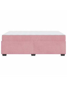 Struttura del letto con materasso Rosa 120 x 190 cm Tessuto