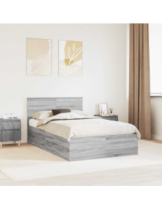 Struttura del letto con testiera Grigio Sonoma 120 x 190 cm