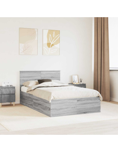 Struttura del letto con testiera Grigio Sonoma 120 x 200 cm