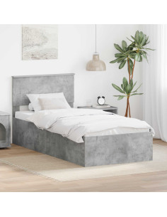 Struttura del letto con testiera Grigio cemento 120 x 200 cm