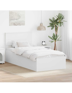 Struttura del letto Bianco 90 x 190 cm Legno multistrato