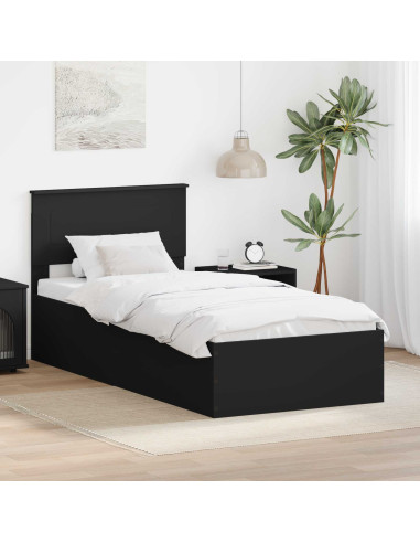 Struttura del letto Nero 75 x 190 cm Legno multistrato