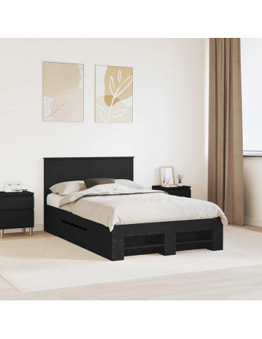 Struttura del letto Nero 120 x 200 cm Legno multistrato