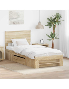 Struttura del letto Rovere Sonoma 100 x 200 m Legno multistrato