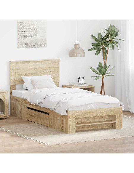 Struttura del letto Rovere Sonoma 100 x 200 m Legno multistrato