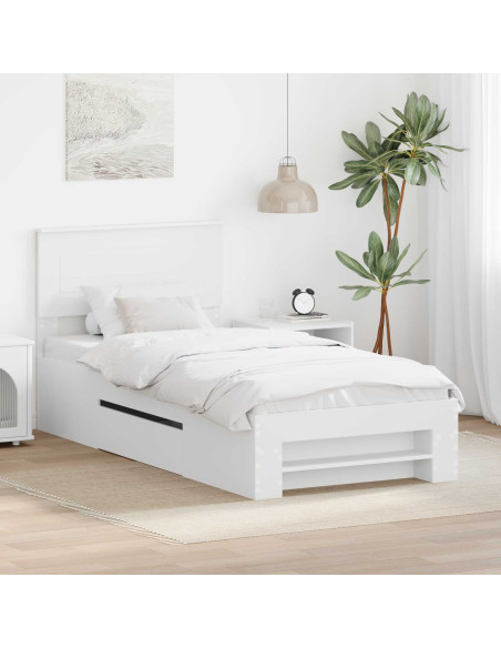 Struttura del letto Bianco 90 x 200 cm Legno multistrato