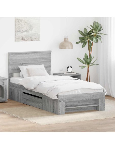 Struttura del letto Grigio Sonoma 80 x 200 cm Legno multistrato