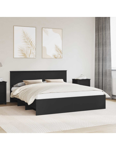 Struttura del letto Nero 200 x 200 cm Legno multistrato