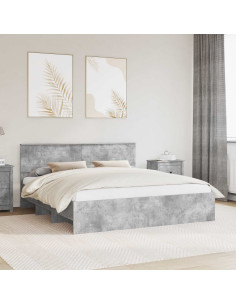 Struttura del letto con testiera Grigio cemento 180 x 200 cm