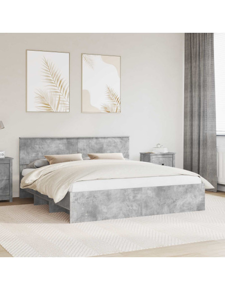 Struttura del letto con testiera Grigio cemento 180 x 200 cm