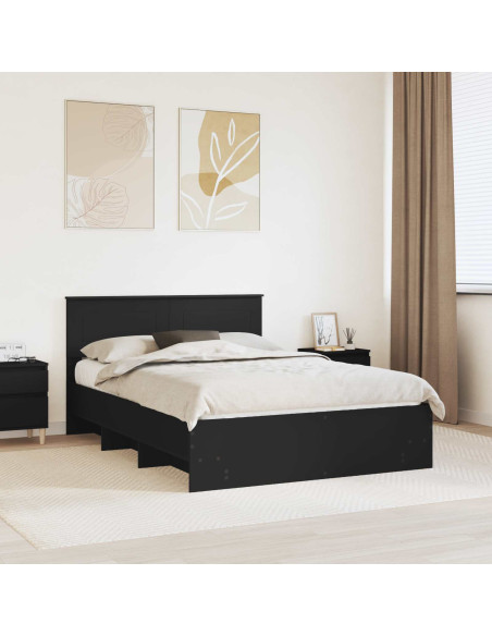 Struttura del letto Nero 160 x 200 cm Legno multistrato