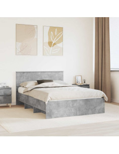 Struttura del letto con testiera Grigio cemento 140 x 200 cm