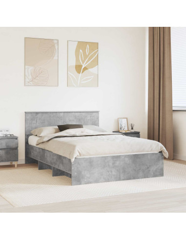 Struttura del letto con testiera Grigio cemento 140 x 200 cm