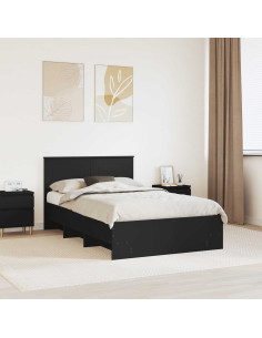 Struttura del letto Nero 120 x 123 cm Legno multistrato