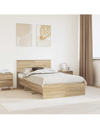 Struttura del letto con testiera Rovere Sonoma 120 x 123 cm