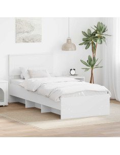 Struttura del letto Bianco 90 x 200 cm Legno multistrato