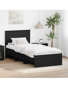 Struttura del letto Nero 90 x 200 cm Legno multistrato
