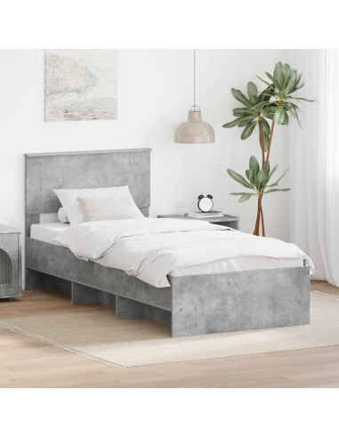 Struttura del letto con testiera Grigio cemento 80 x 200 cm
