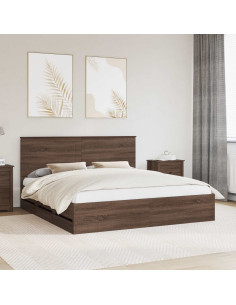 Struttura del letto con cassetto Rovere Marrone 200 x 200 cm