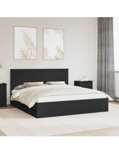 Struttura del letto Nero 180 x 200 cm Legno Ingegnerizzato