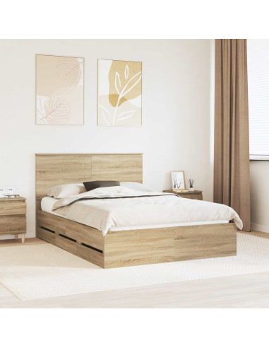 Struttura del letto con cassetto Rovere Sonoma 160 x 200 cm