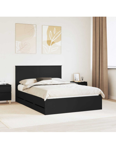 Struttura del letto Nero 150 x 200 cm Legno Ingegnerizzato