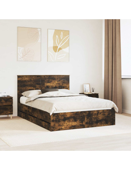 Struttura del letto con cassetto Rovere fumé 150 x 200 cm