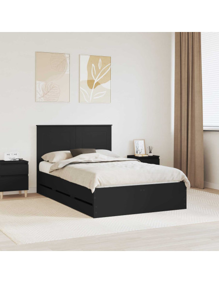 Struttura del letto Nero 120 x 190 cm Legno Ingegnerizzato