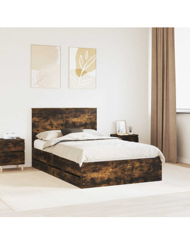 Struttura del letto con cassetto Rovere fumé 120 x 190 cm