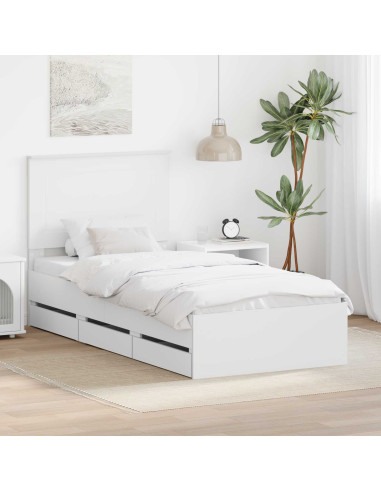 Struttura del letto Bianco 100 x 200 cm Legno Ingegnerizzato