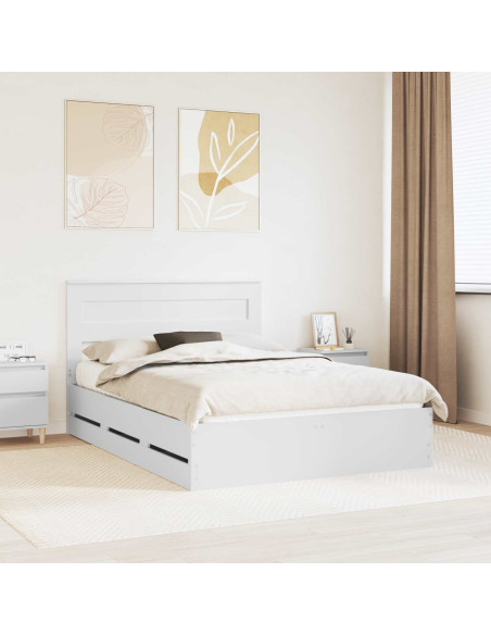 Struttura del letto Bianco 140 x 190 cm Legno Ingegnerizzato