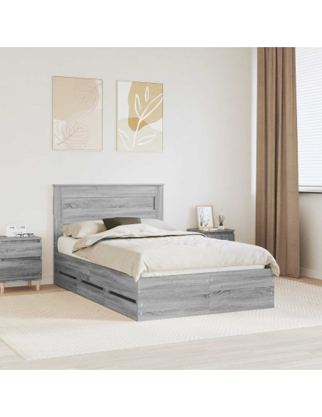 Struttura del letto con cassetto Grigio Sonoma 120 x 200 cm