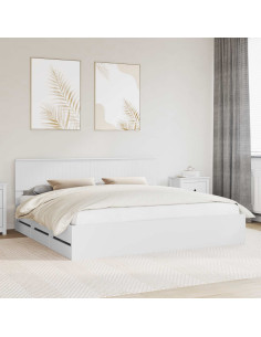 Struttura del letto Bianco 200 x 200 cm Legno Ingegnerizzato