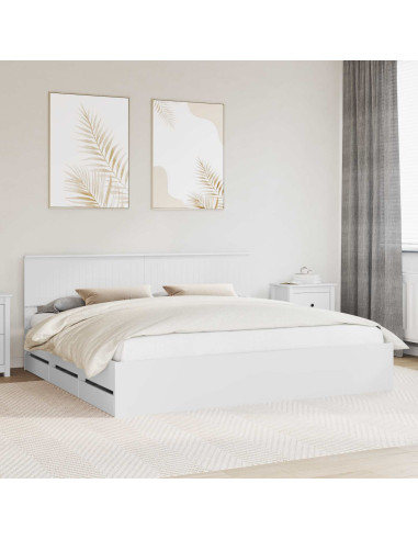 Struttura del letto Bianco 200 x 200 cm Legno Ingegnerizzato