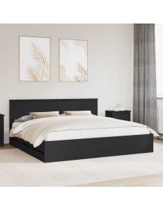 Struttura del letto Nero 200 x 200 cm Legno Ingegnerizzato