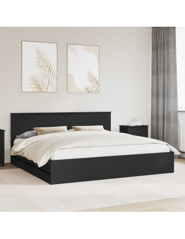 Struttura del letto Nero 200 x 200 cm Legno Ingegnerizzato