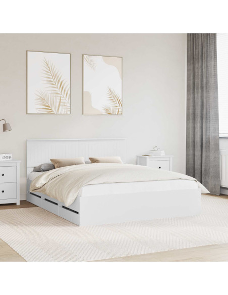 Struttura del letto Bianco 160 x 200 cm Legno Ingegnerizzato