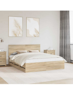 Struttura del letto con cassetto Rovere Sonoma 160 x 200 cm