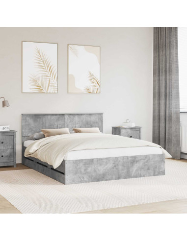 Struttura del letto con cassetto Grigio cemento 160 x 200 cm