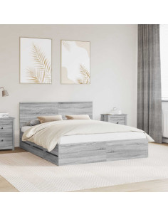 Struttura del letto con cassetto Grigio Sonoma 160 x 200 cm