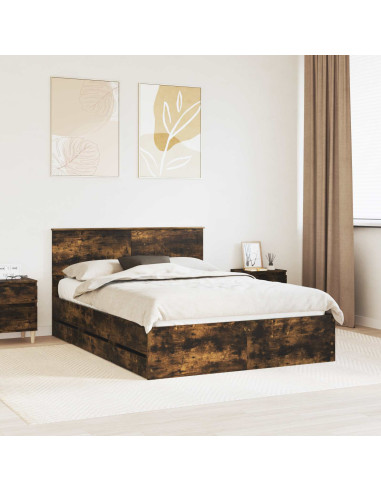 Struttura del letto con cassetto Rovere fumé 135 x 190 cm